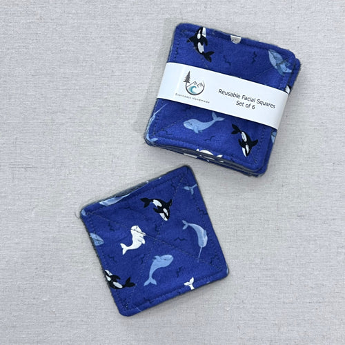 Tossed Orca Reusable Facial Squares