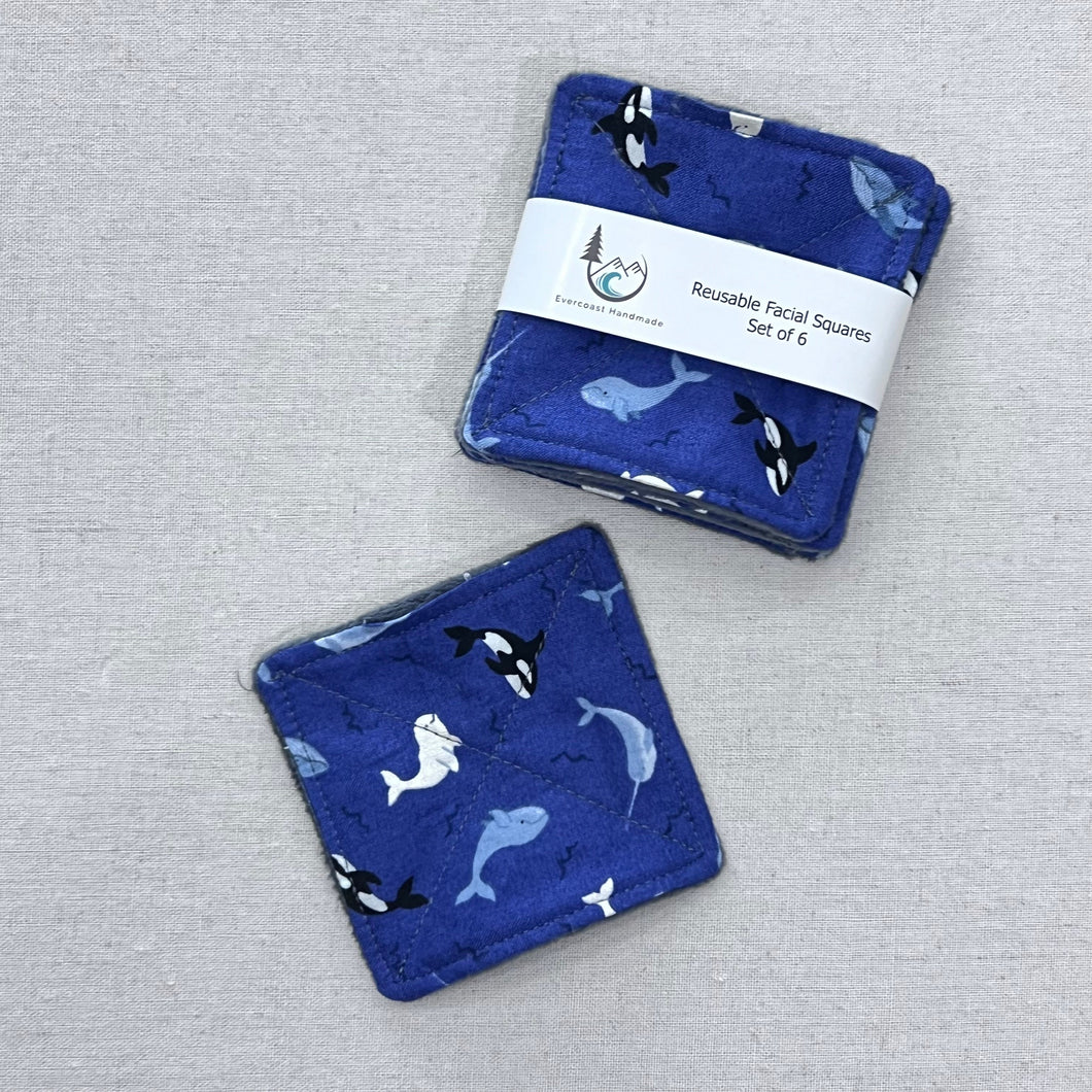 Tossed Orca Reusable Facial Squares