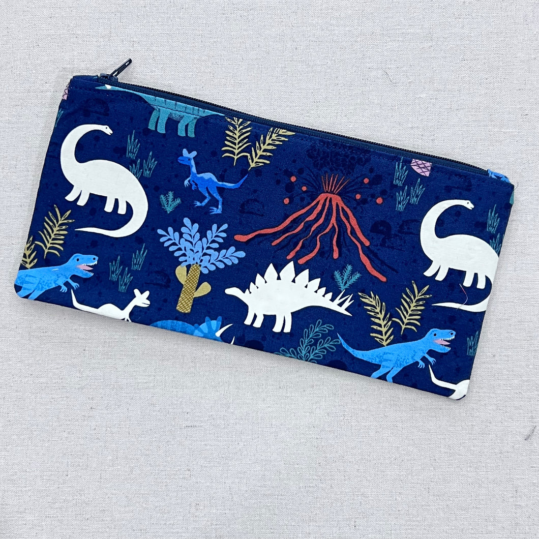 Glow Dinos on Navy Pencil Case