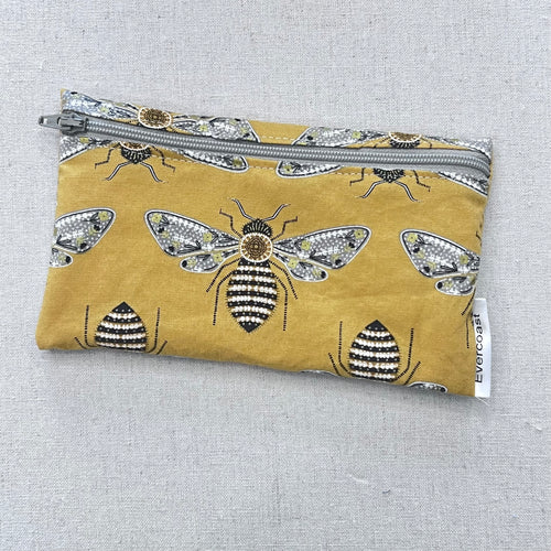 Bee Garden Bees on Mustard Reusable Snack Bag