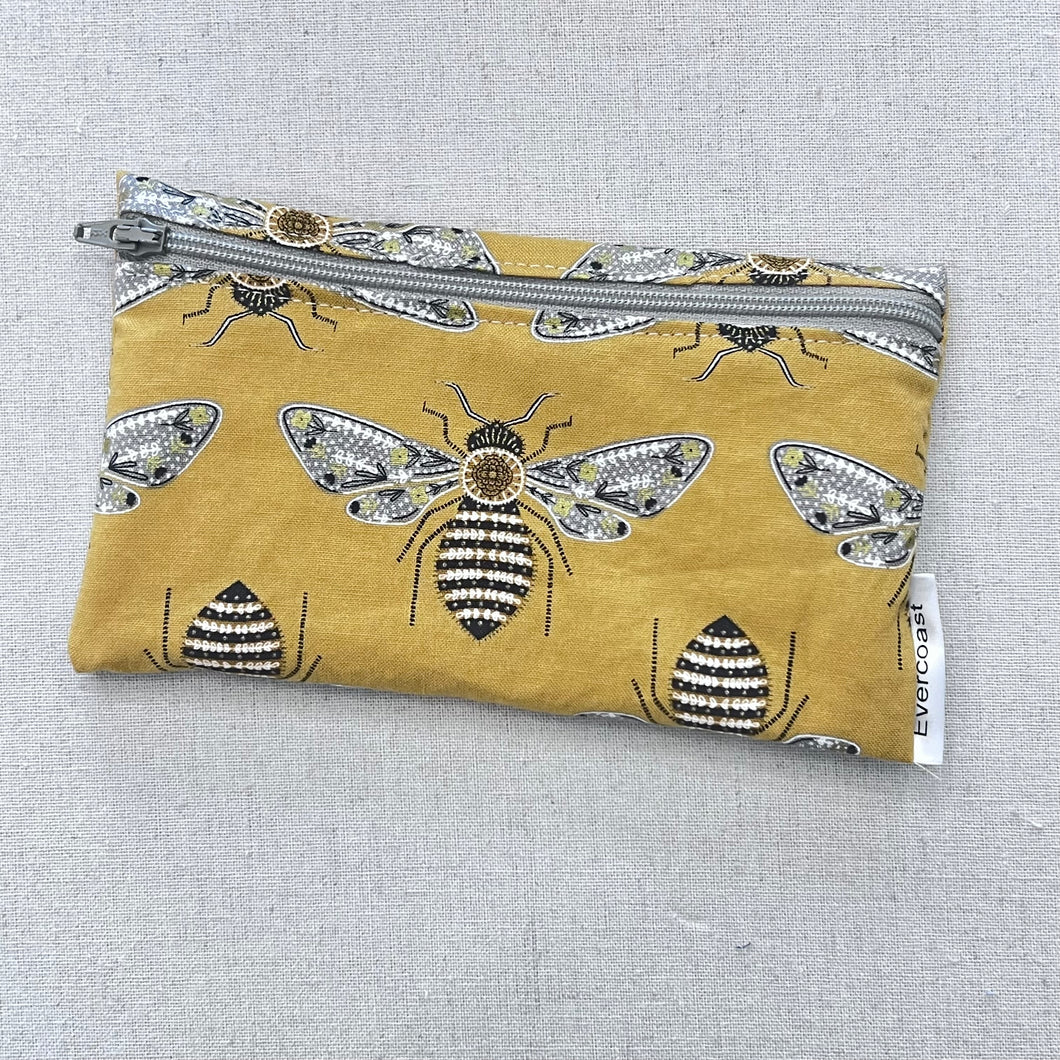 Bee Garden Bees on Mustard Reusable Snack Bag