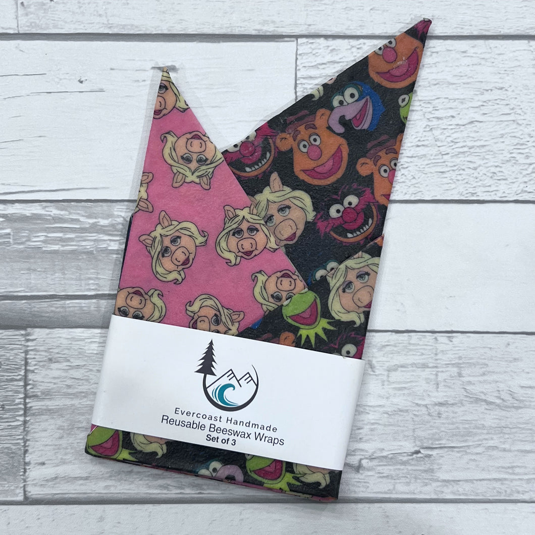 Puppets Beeswax Wraps – Classic Set of 3