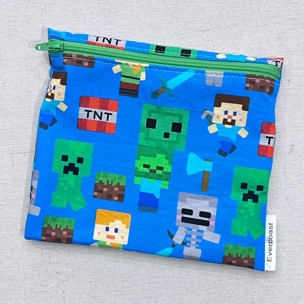 MC Characters on Blue Reusable Sandwich Bag