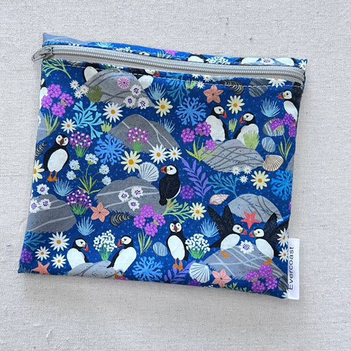 Floral Puffin Reusable Sandwich Bag
