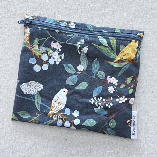 Birds on Charcoal Reusable Sandwich Bag