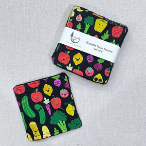 Smiling Veggies Reusable Facial Squares