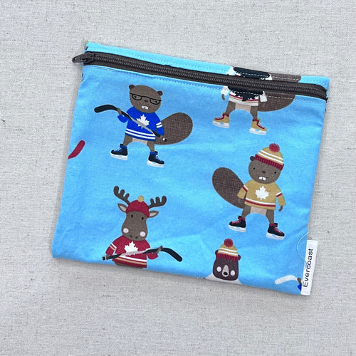 Hockey Beavers and Bears Reusable Sandwich Bag