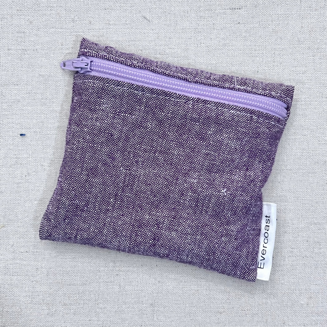 Eggplant Linen Reusable Mini Snack Bag