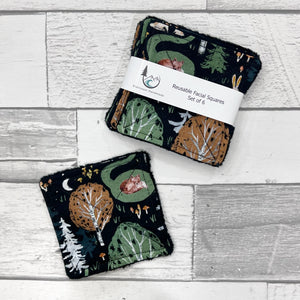 Dark Woodland Reusable Facial Squares