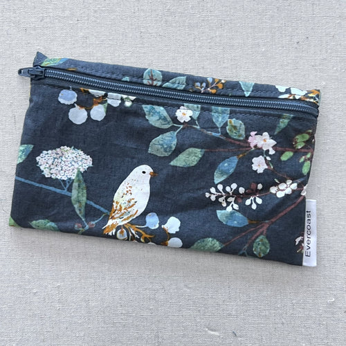 Birds on Charcoal Reusable Snack Bag