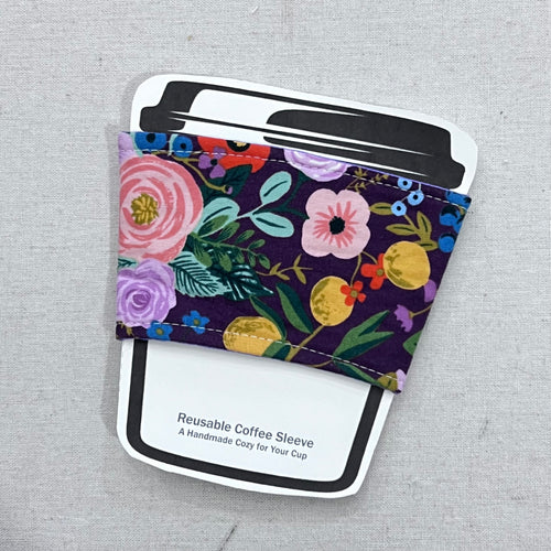 Burgundy Garden Party Reusable Coffee Sleeve