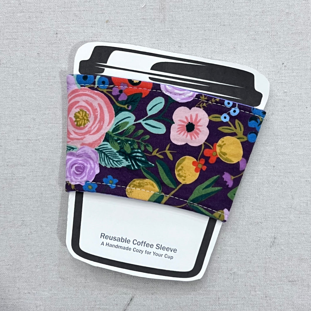 Burgundy Garden Party Reusable Coffee Sleeve