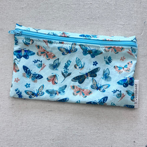Butterflies on Blue Reusable Snack Bag