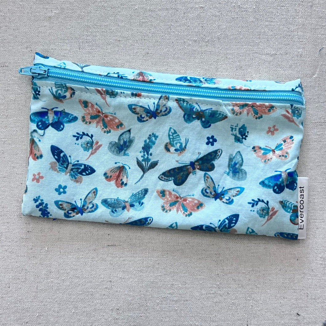 Butterflies on Blue Reusable Snack Bag