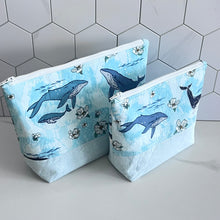 Load image into Gallery viewer, Floral Whale on Mint Large Organizer Bag