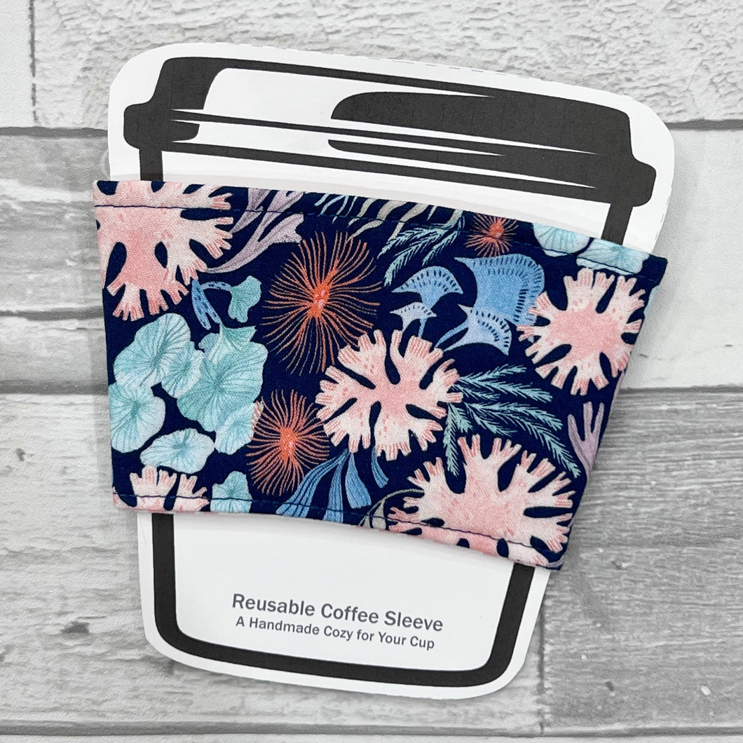 Blue Coral Reusable Coffee Sleeve