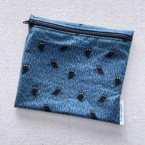 Owls on Slate Blue Reusable Sandwich Bag