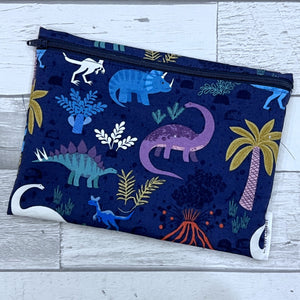 Navy Dino XL Bag/Makeup Bag