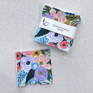 Garden Party on Mint Reusable Facial Squares