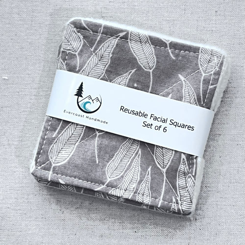 Taupe Leaves Reusable Facial Squares