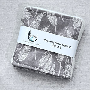 Taupe Leaves Reusable Facial Squares