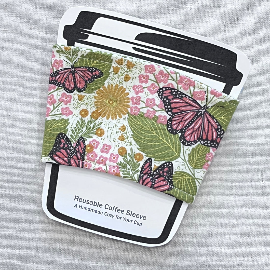 Bee Garden Butterflies Reusable Coffee Sleeve