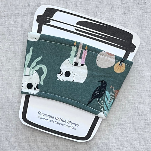 Spooky Skulls Reusable Coffee Sleeve