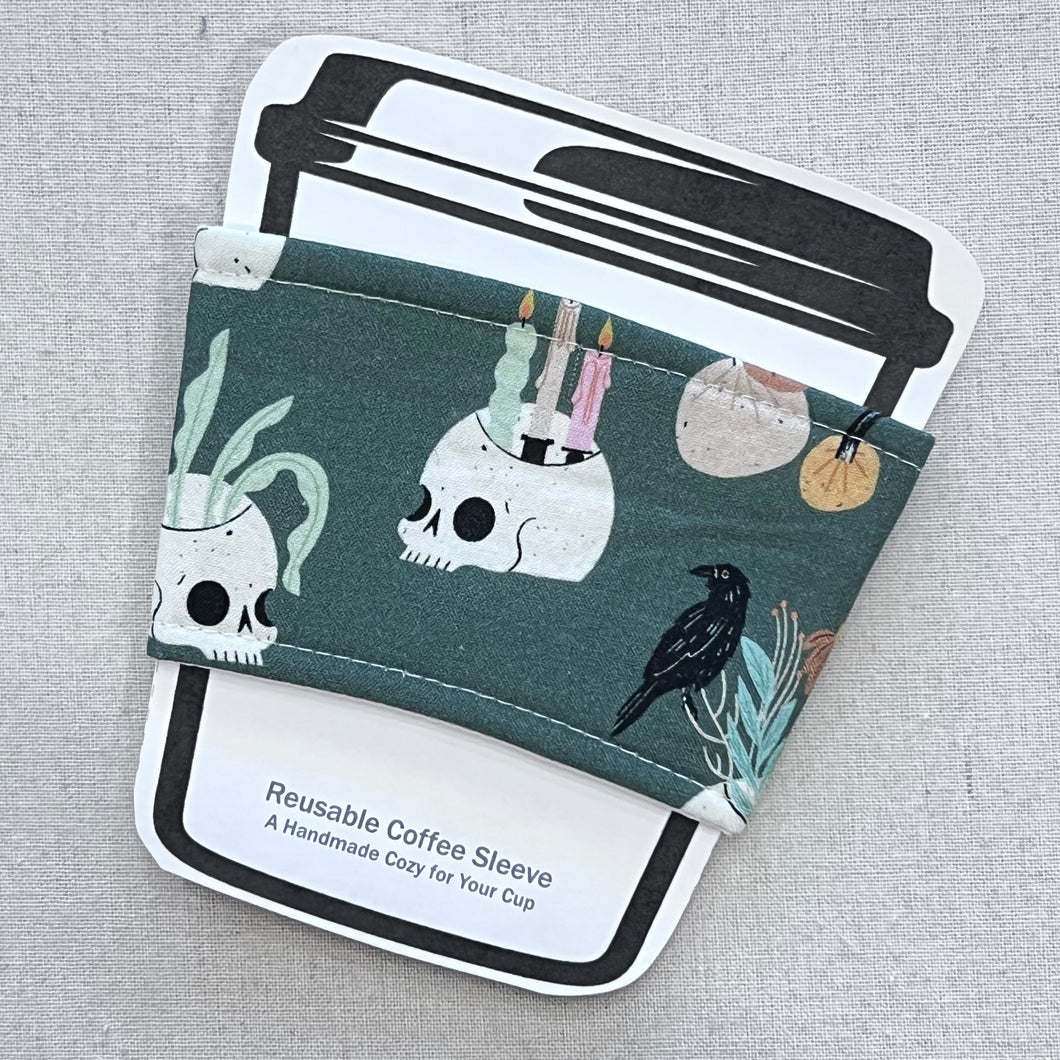 Spooky Skulls Reusable Coffee Sleeve