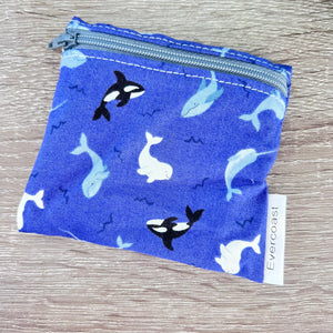 Tossed Orca Reusable Mini Snack Bag