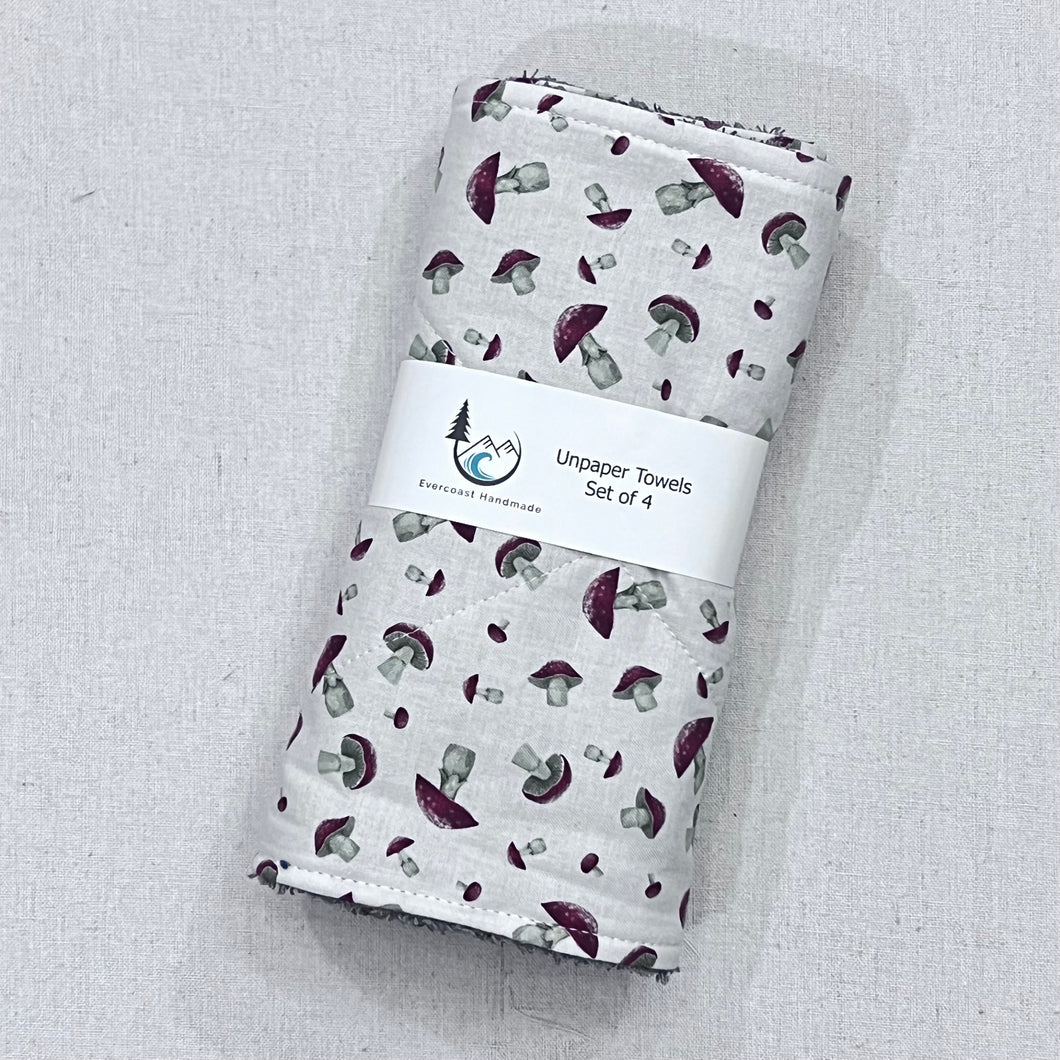 Red Mushroom Unpaper Towels - Set of 4