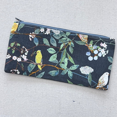 Birds on Charcoal Pencil Case