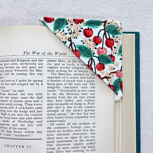 Cherry Blossoms on Cream Corner Bookmark