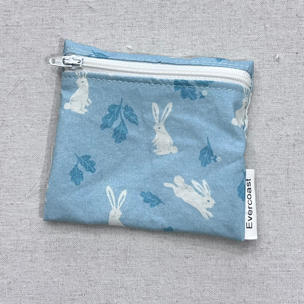 Bunnies on Blue Reusable Mini Snack Bag