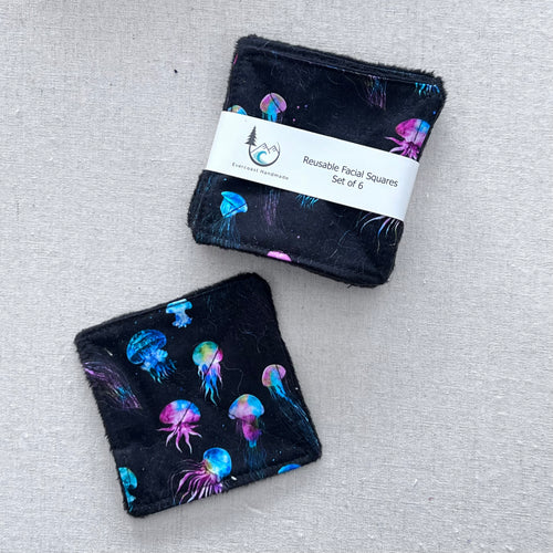 Neon Jellyfish Reusable Facial Squares