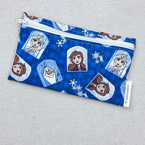 Ice Sisters on Blue Reusable Snack Bag