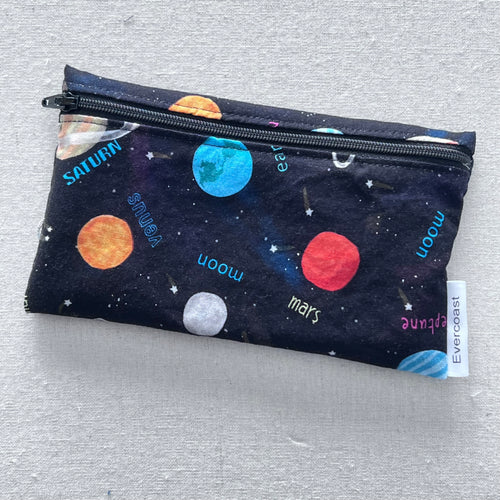 Solar System on Black Reusable Snack Bag
