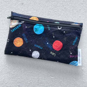 Solar System on Black Reusable Snack Bag