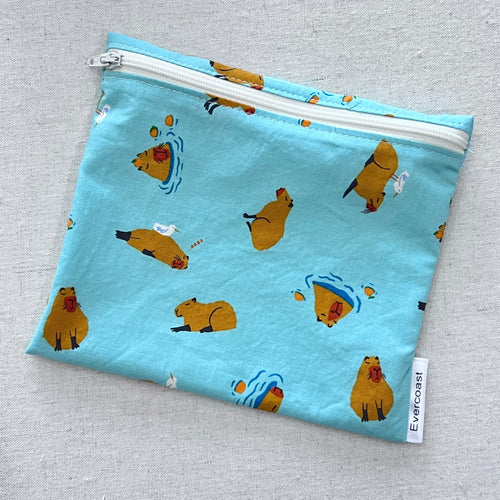 Capybaras on Mint Reusable Sandwich Bag
