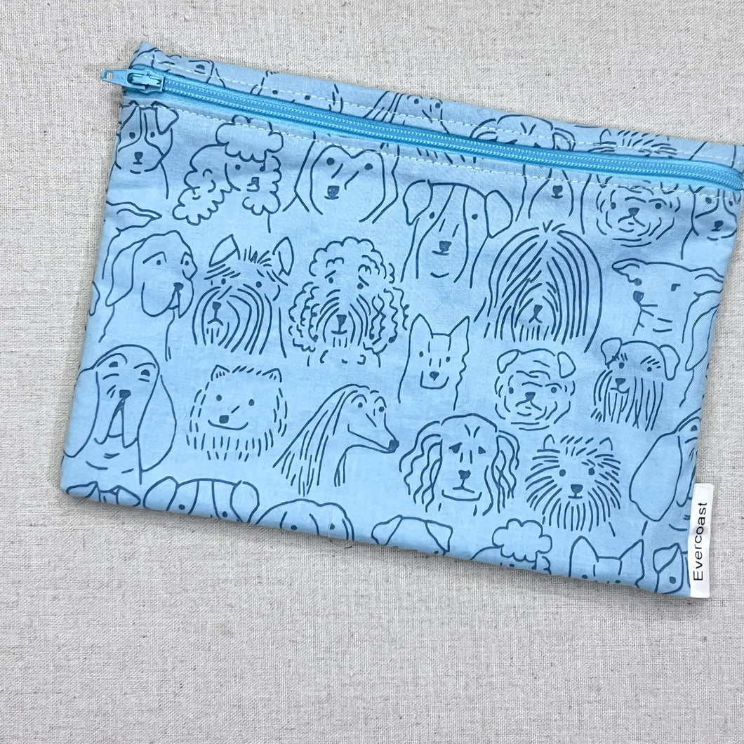 Line Sketch Dogs on Blue XL Bag/Multipurpose Bag