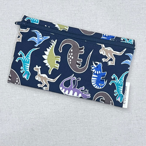 Navy Dino Glow Reusable Snack Bag