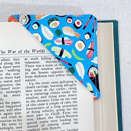 Sushi Toss on Blue Corner Bookmark