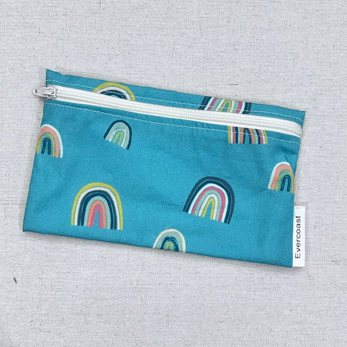 Rainbows on Green Reusable Snack Bag