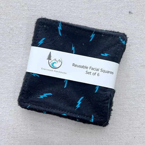 Blue Lightning Reusable Facial Squares