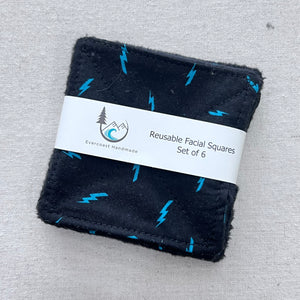 Blue Lightning Reusable Facial Squares