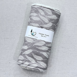 Taupe Leaves Unpaper Towels - Set of 4