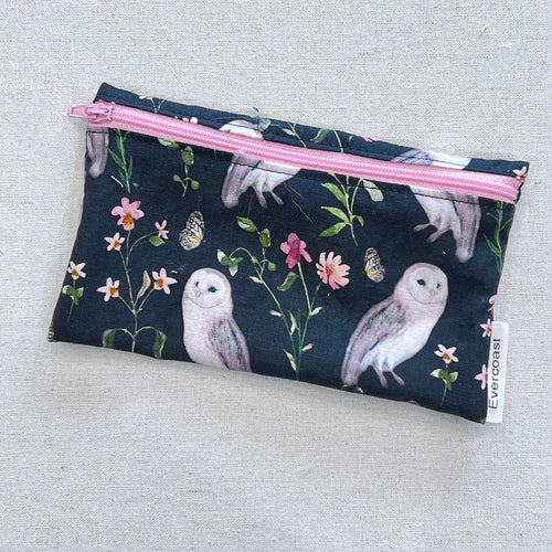 Floral Owl Reusable Snack Bag