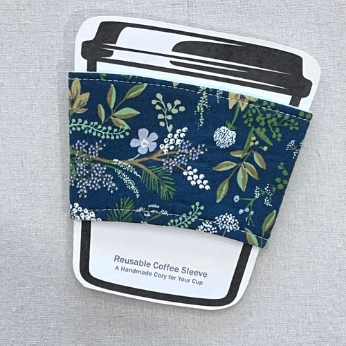 Juniper Forest on Blue Reusable Coffee Sleeve