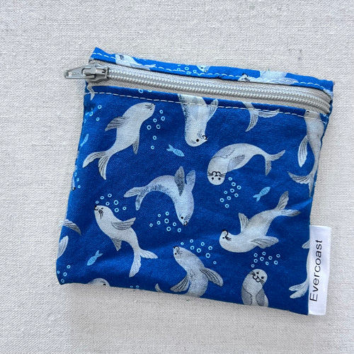 Seals on Blue Reusable Mini Snack Bag