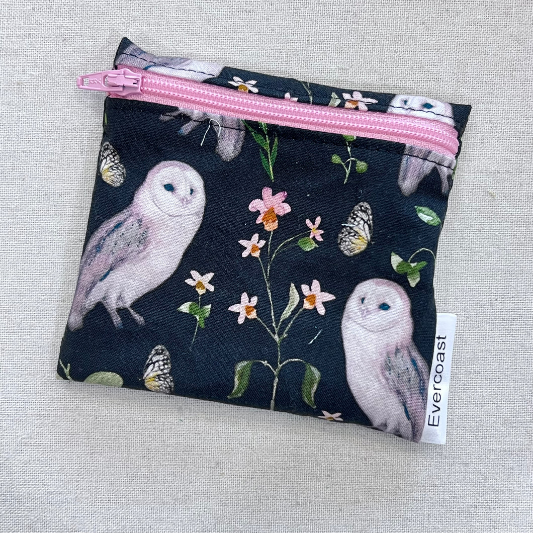 Floral Owl Reusable Mini Snack Bag