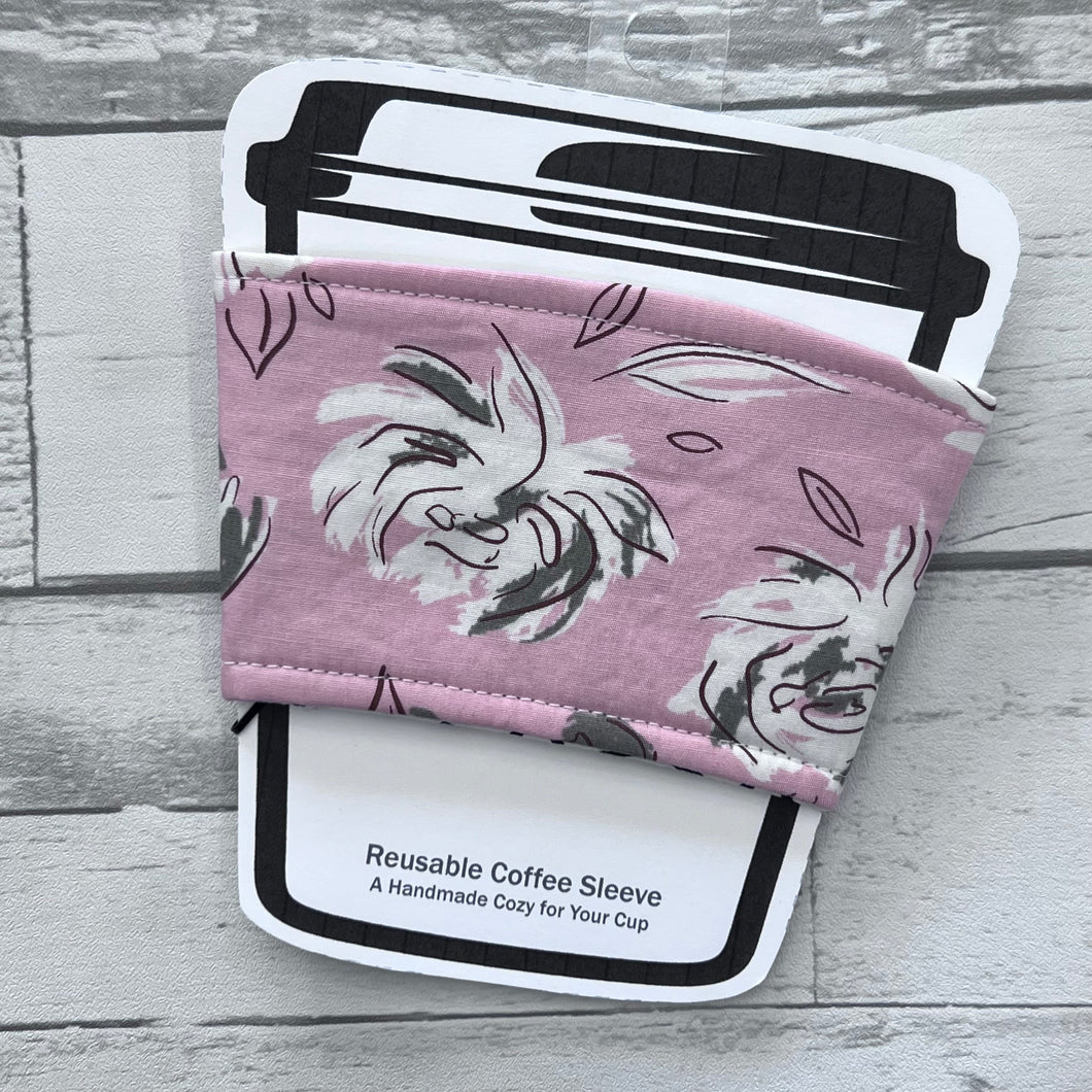 All is Well Pink Floral Reusable Coffee Sleeve